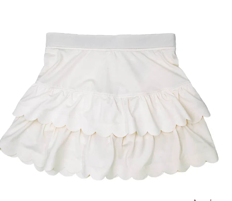 Azarhia Scalloped Skort in White