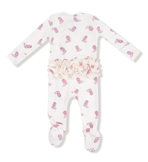 Angel Dear Petite Cowgirl Boots 2 Way Zipper Footie