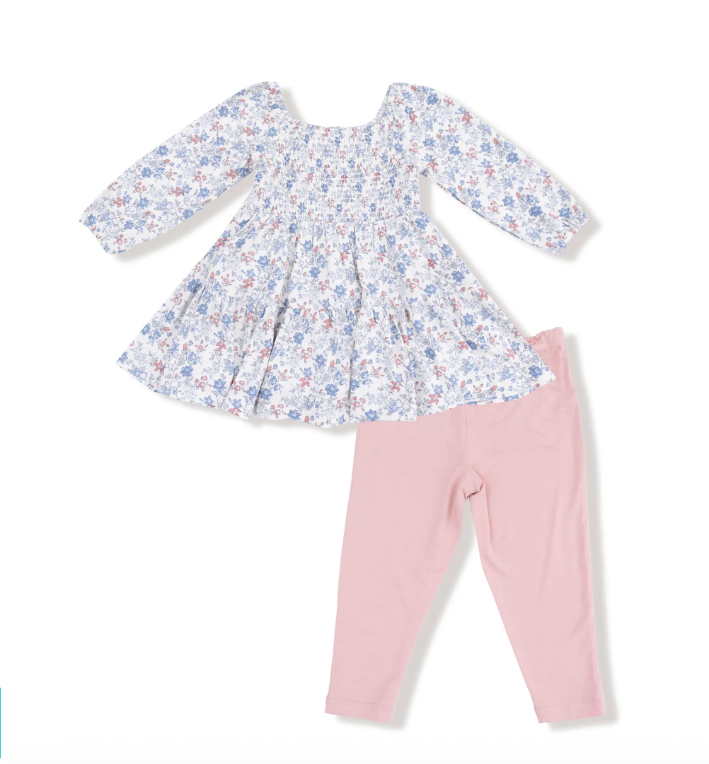 Angel Dear Country Girl Floral Dress + Legging Set