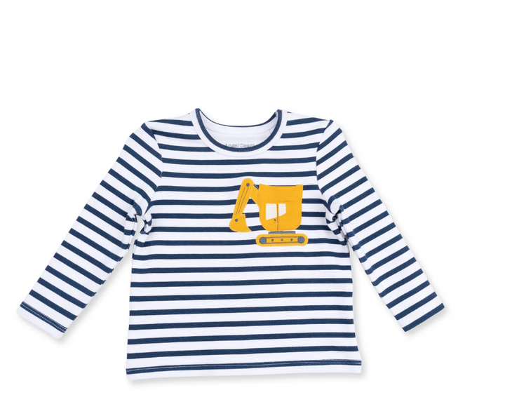 Digger Long Sleeve Shirt in Navy Stripe