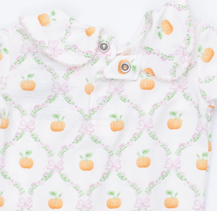 Pretty Pumpkin Trellis Smocked Footie