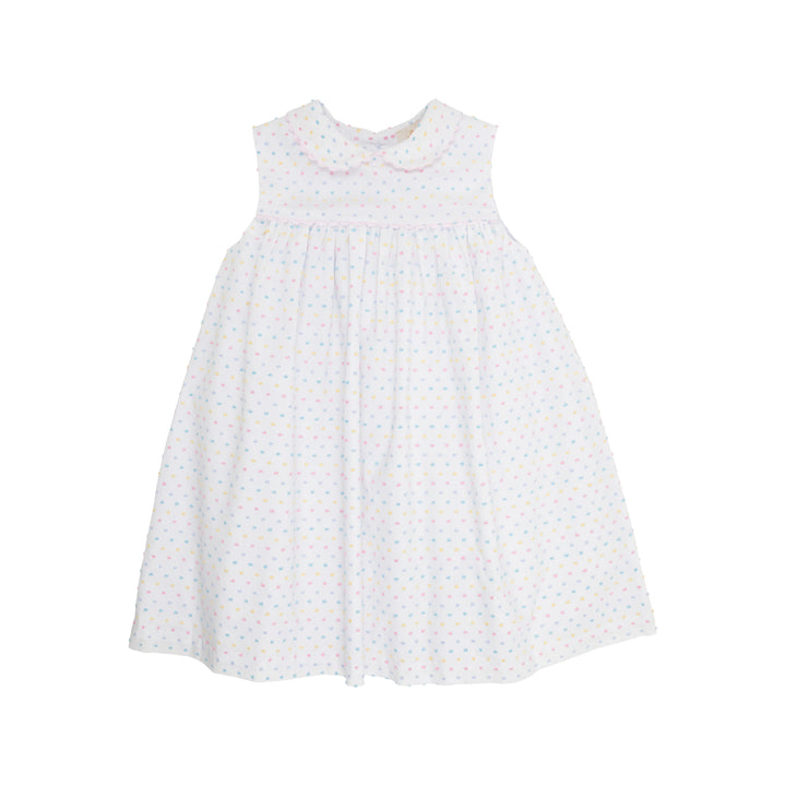 Beaufort Bonnet Sleeveless Mary Dal Dress in Worth Avenue White With Pastel Dallas Dot