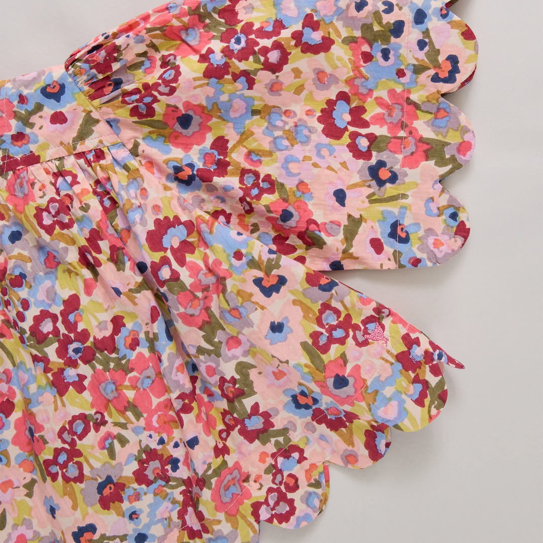 Pink Chicken Scallop Misha Top in Burgundy Sketch (size 3-6)