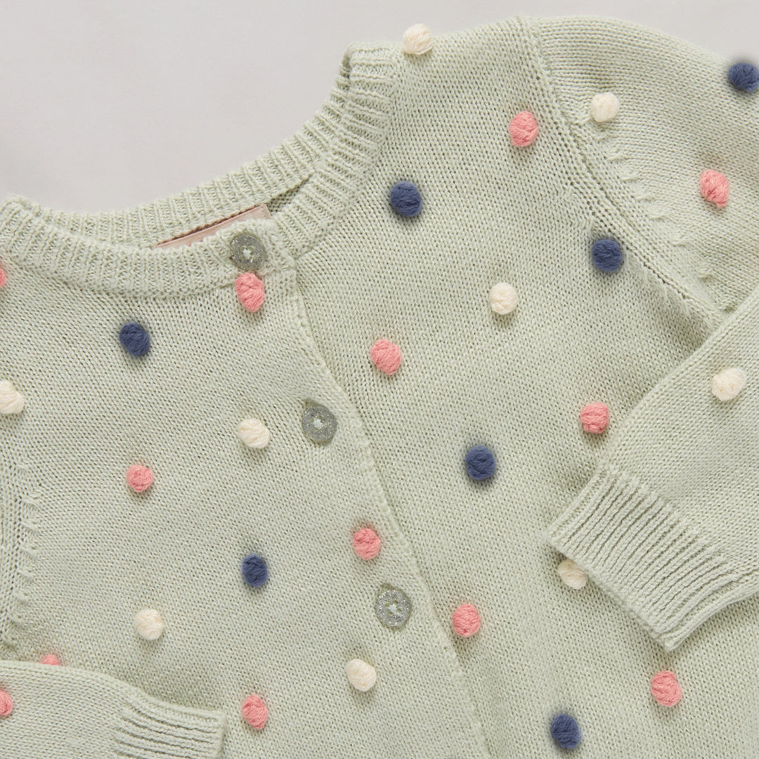 Pink Chicken Pom Pom Maude Sweater in Light Green (size 7-8)