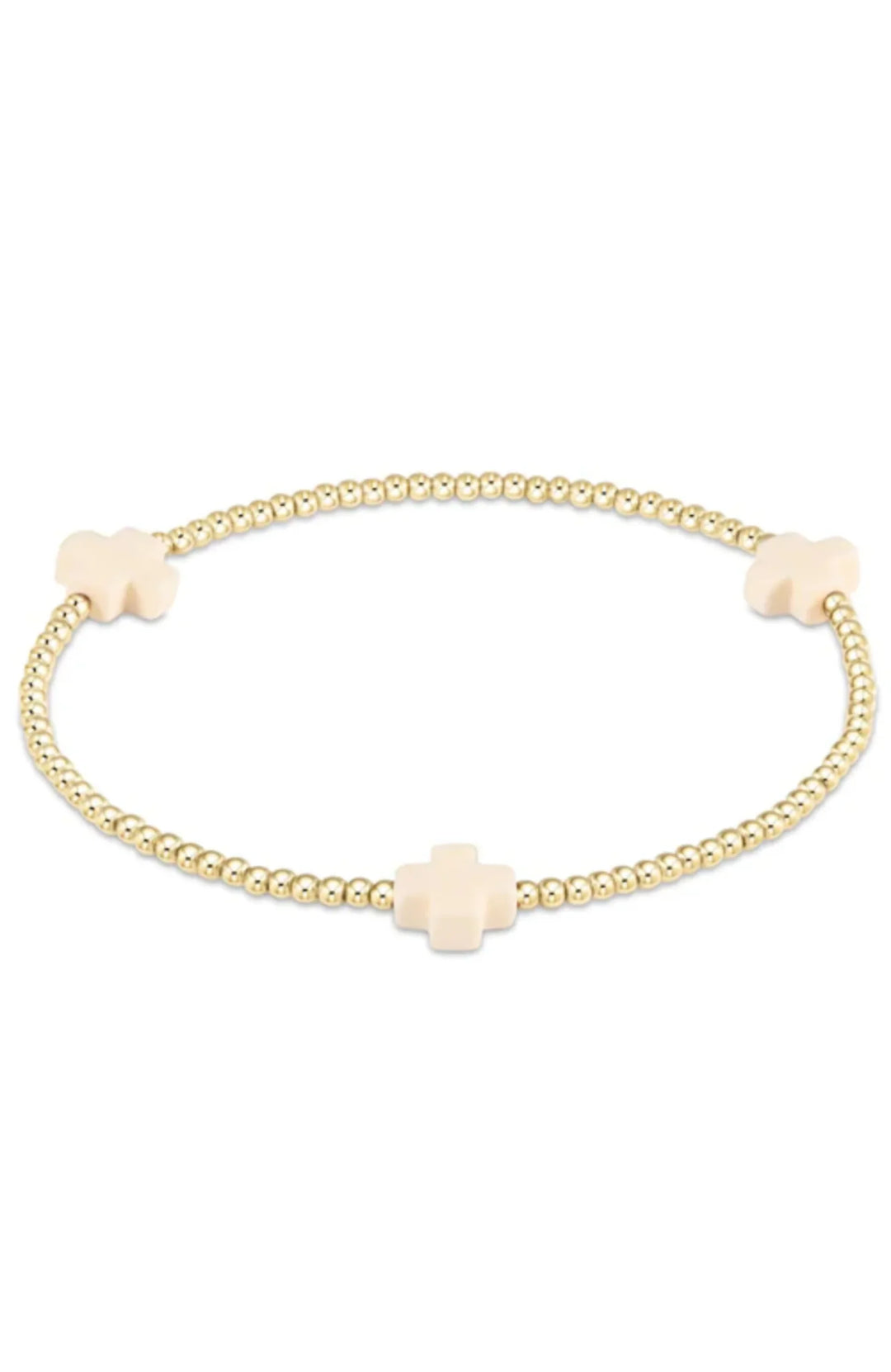 Enewton Sign Cross 2mm Bracelet in Off White