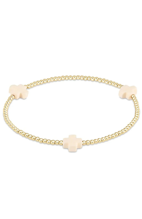 Enewton Sign Cross 2mm Bracelet in Off White