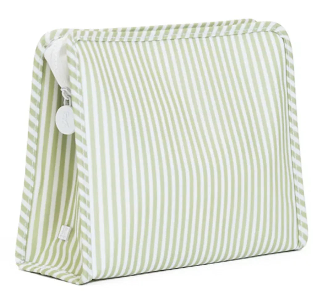 Roadie Medium Zipper Pouch in Sage Stripe