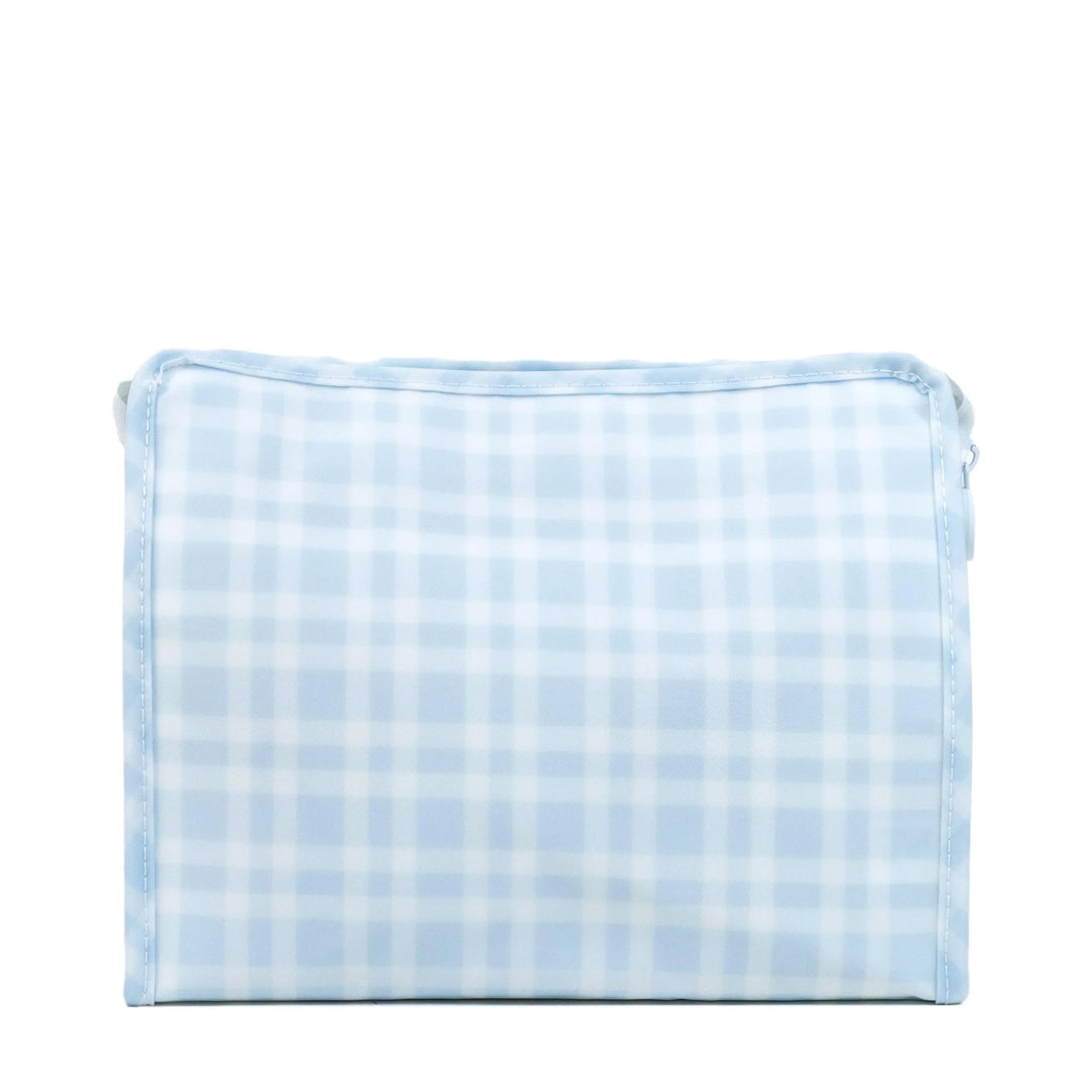Roadie Large Zip Pouch – Pimlico Plaid Blue