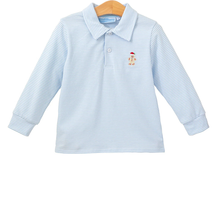 Trotter Street Kids Blue Gingerbread Polo