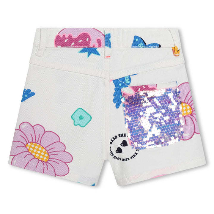 Billie Blush Twill Shorts W/ Flower Print