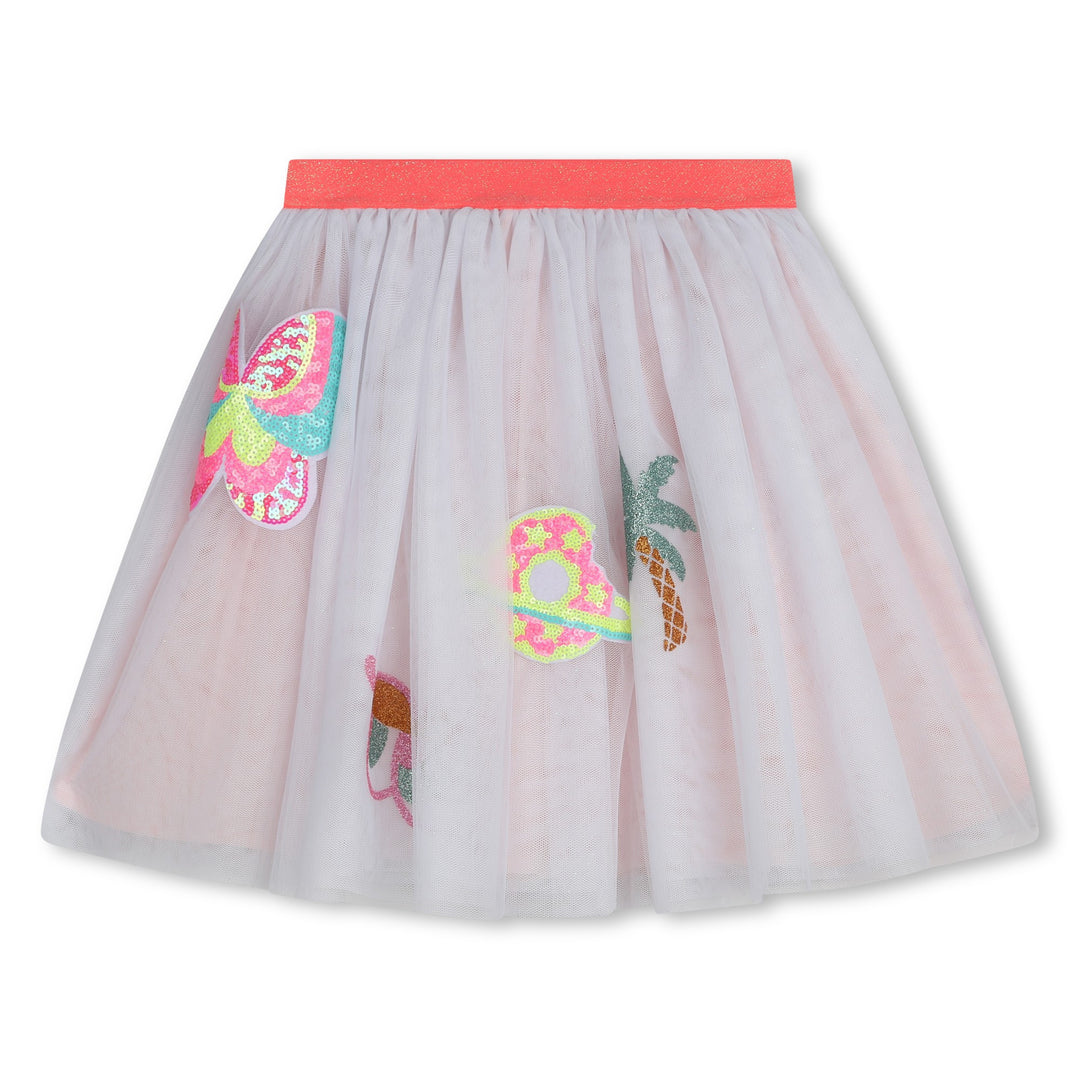 Billie Blush Tulle Skirt with Patches