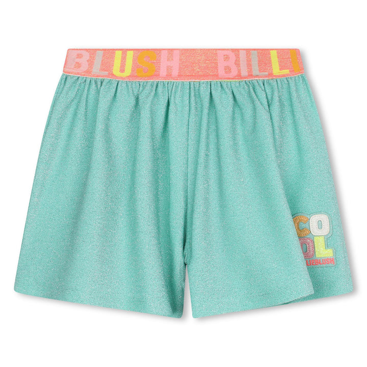 Billie Blush Shiny Shorts with Flower
