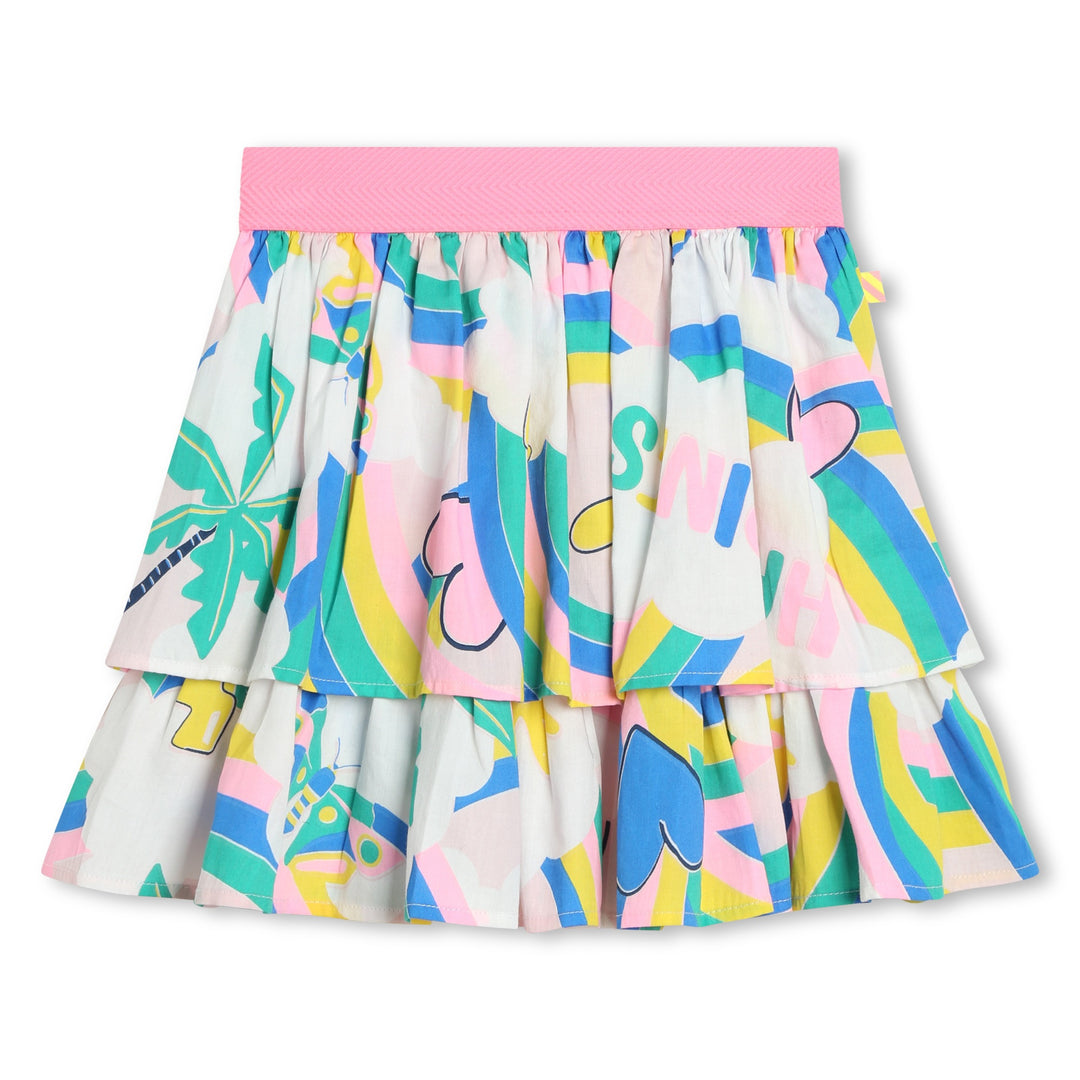 Billie Blush Percale Skirt with Rainbow
