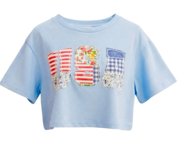 USA Patch Tee in Blue