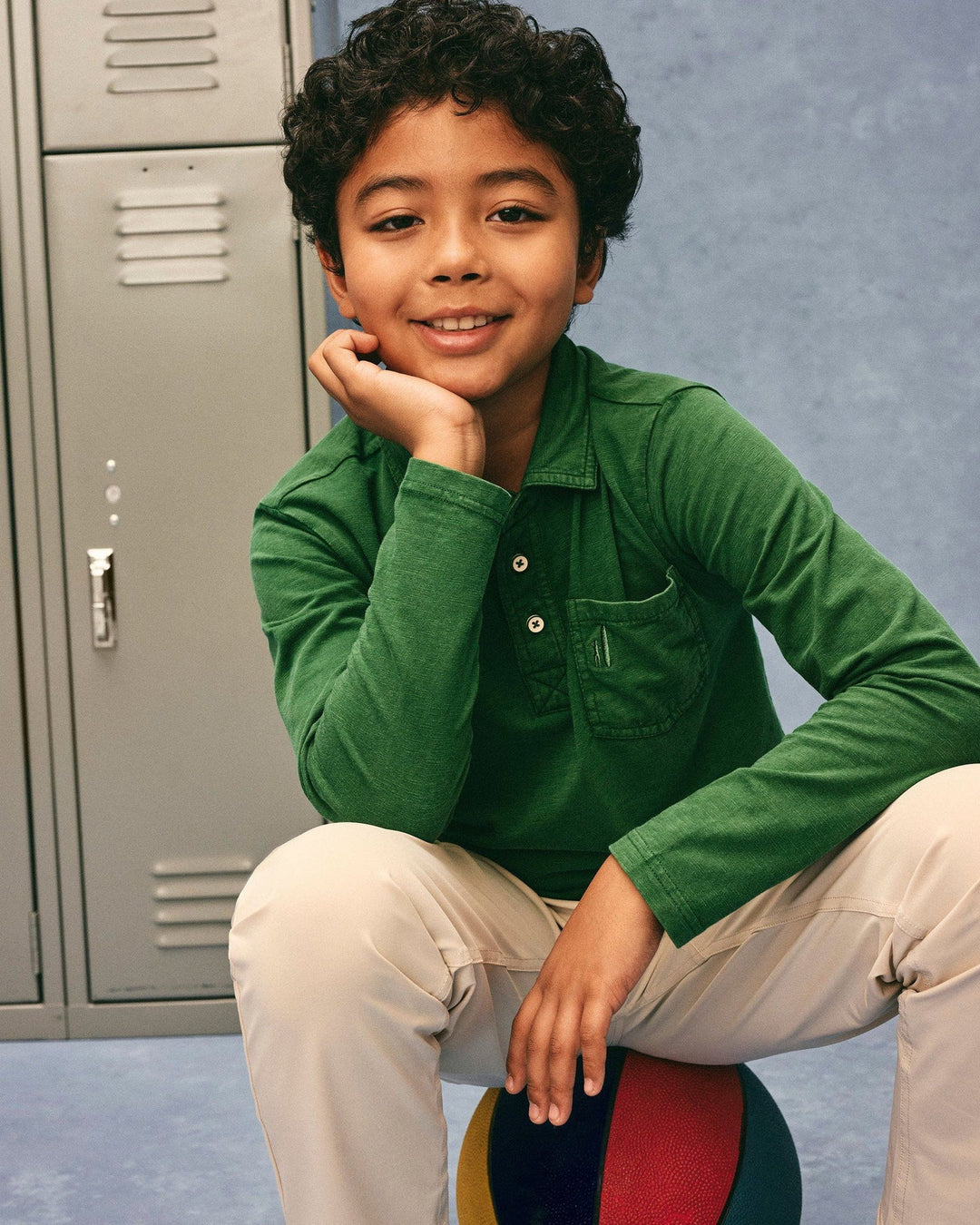 Johnnie O Coastal Wash Long Sleeve Polo in Garden