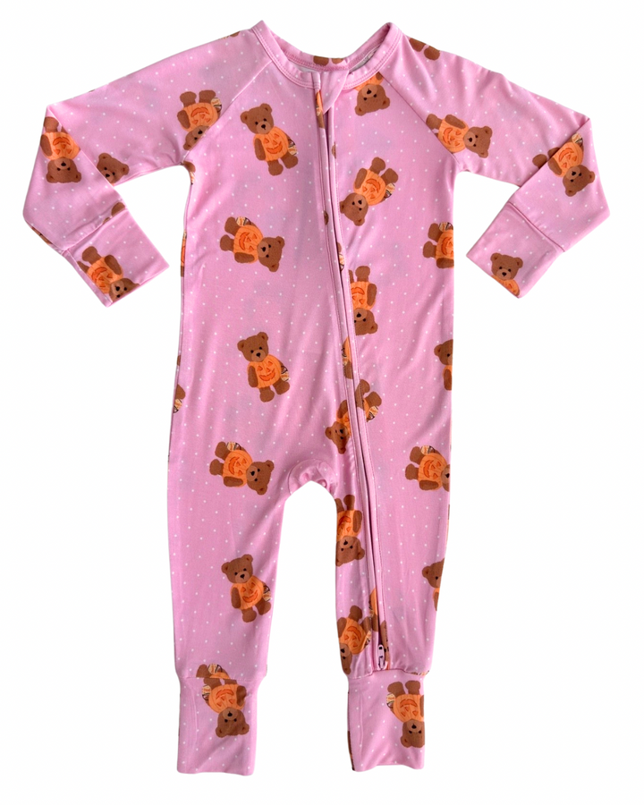 Zipper Romper in Little Boo Bear