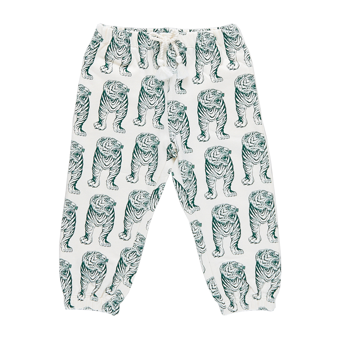 Pink Chicken Organic Sweatpant in Green Tiger (sizes 2-6)