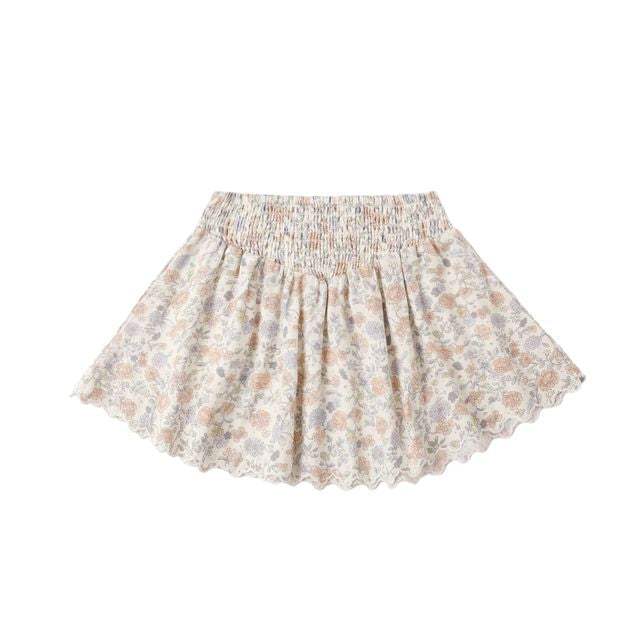 Rylee & Cru Smocked V Mini Skirt- Bloom