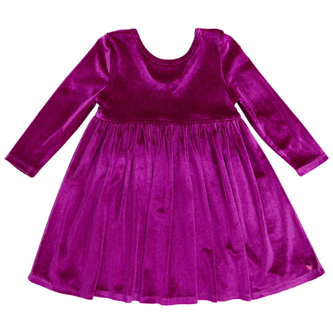 Pink Chicken Velour Steph Dress in Berry (sizes 2-6)