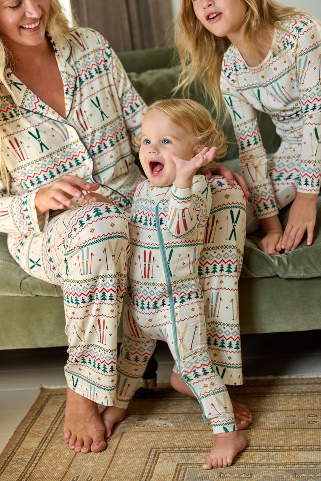 Pink Chicken Bamboo Romper in Ski Fair Isle