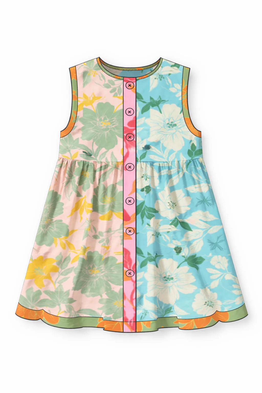 Briton Court Zoey Dress in Colorblock Floral