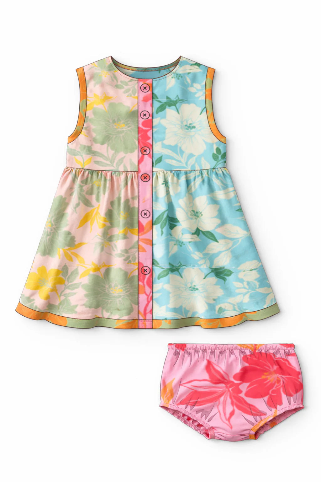 Briton Court Zoey Set in Colorblock Floral