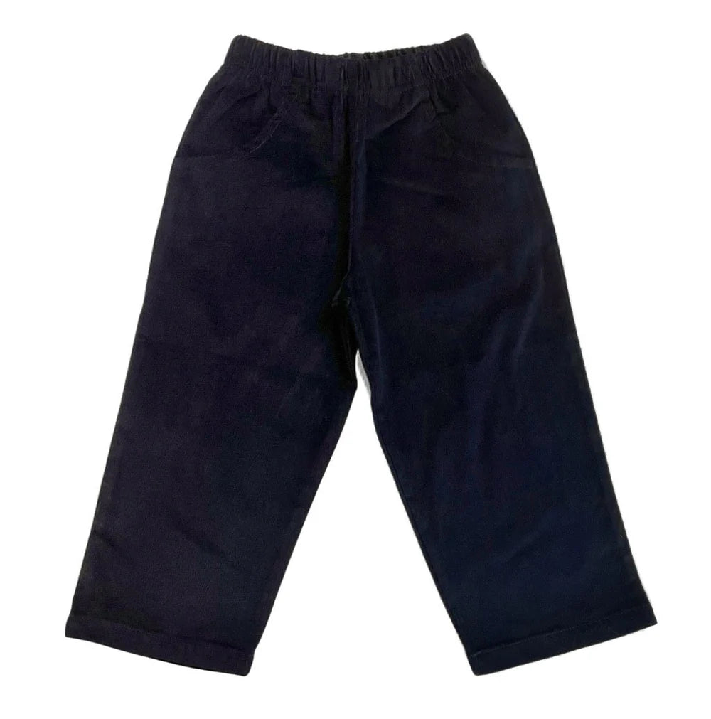 Luigi Kids Cord Pants with Pocket in Navy