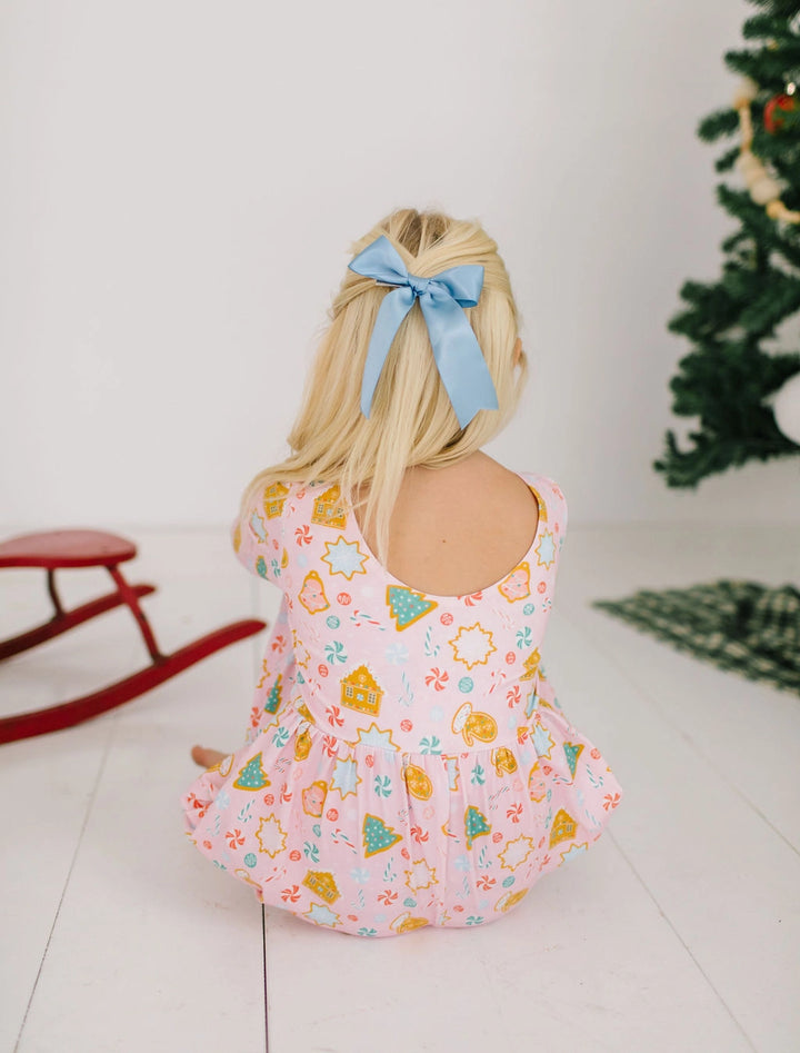 Ollie Jay Long Sleeve Leggy Romper in Christmas Cookies