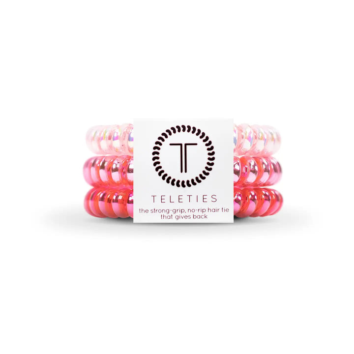 Teleties Small Hair Coils- Think Pink