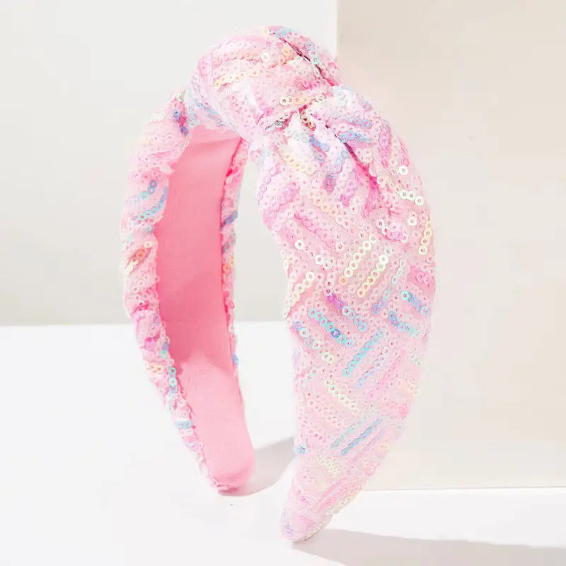 Rainbow Knotted Headband with Sequins