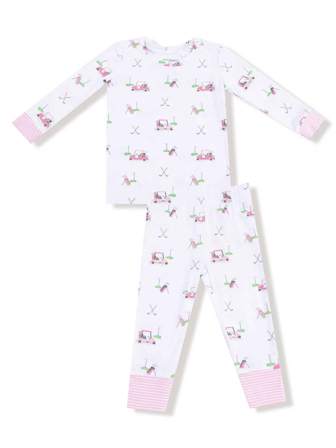 Angel Dear Pink Baby Golf Carts Pajama Set