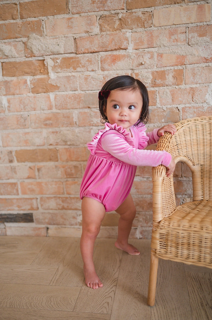 Ollie Jay Leah Romper in Baby Pink