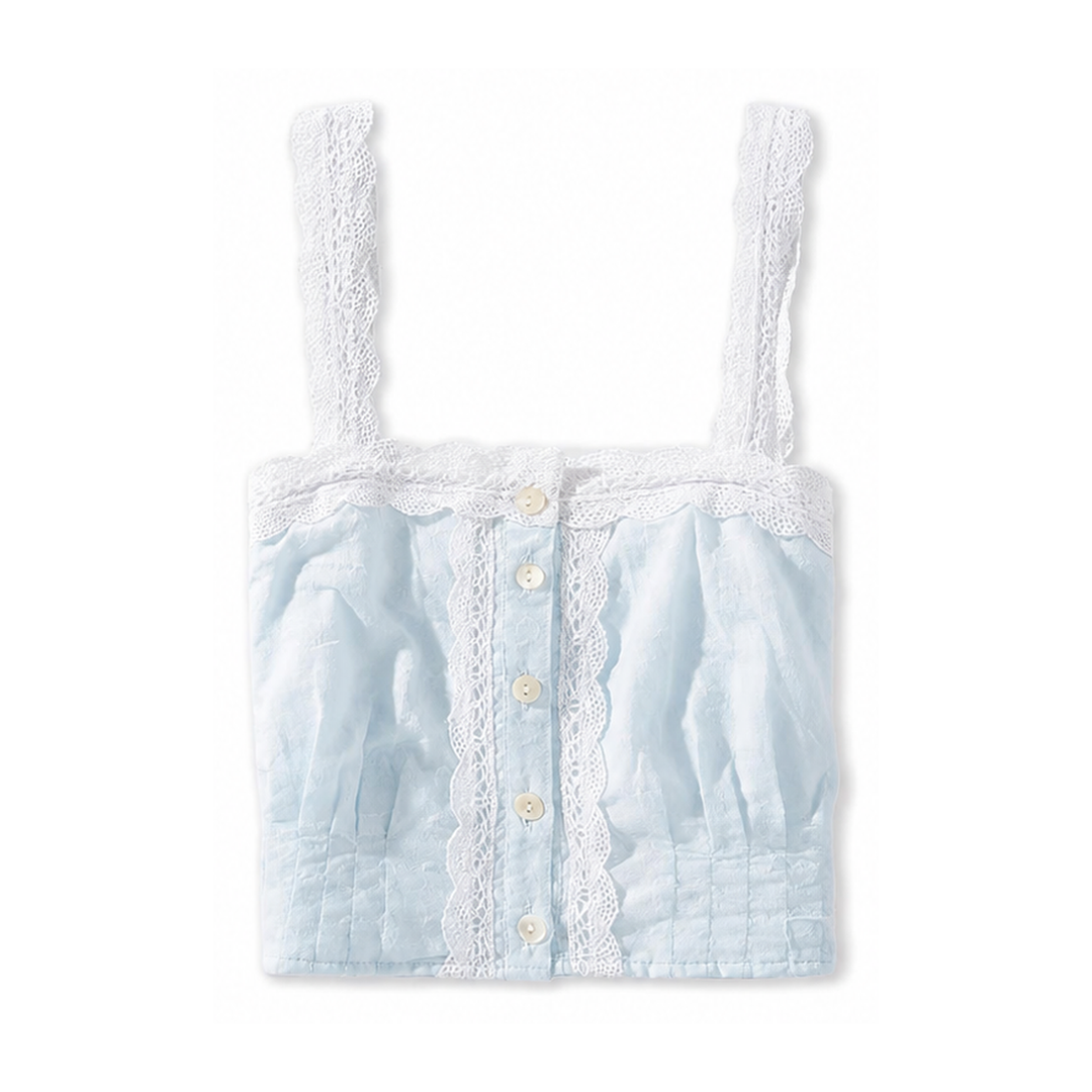 Skylar White Heart + Lace Top