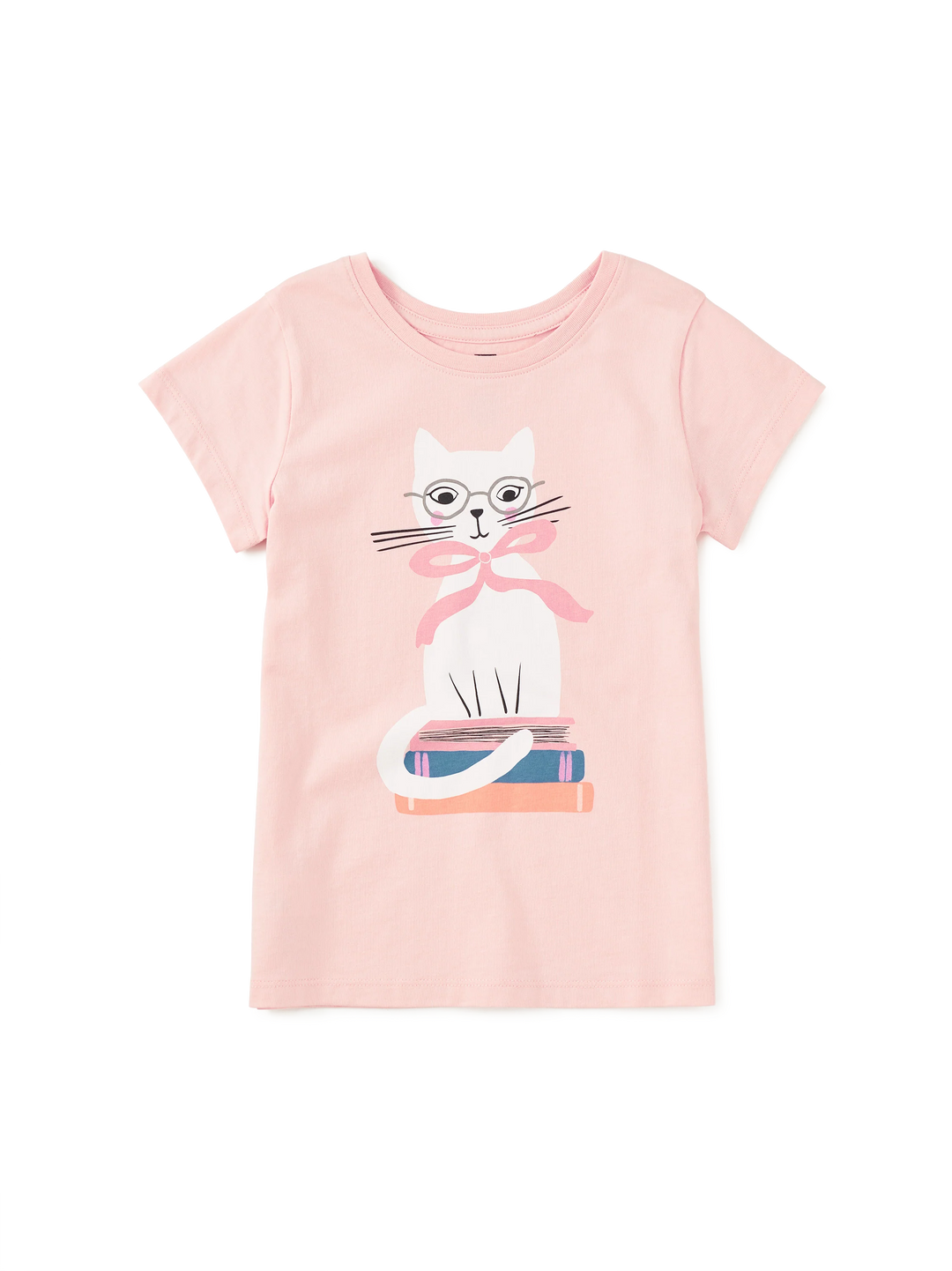 Tea Collection Graphic Tee with Book Cat