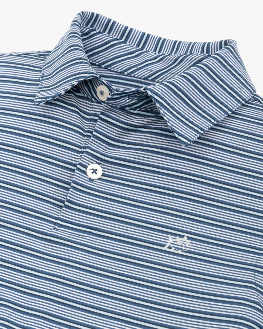 Southern Tide Driver Crawford Stripe Polo in Aged Denim