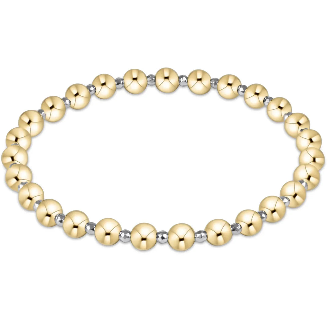 Enewton Silver 5mm Faceted Hematite Grateful Pattern Bead Bracelet