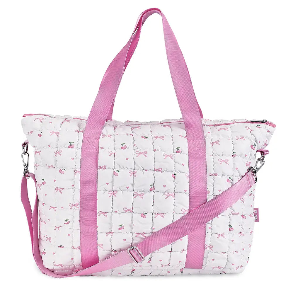 Top Trenz Cherry Print Tote with Bows