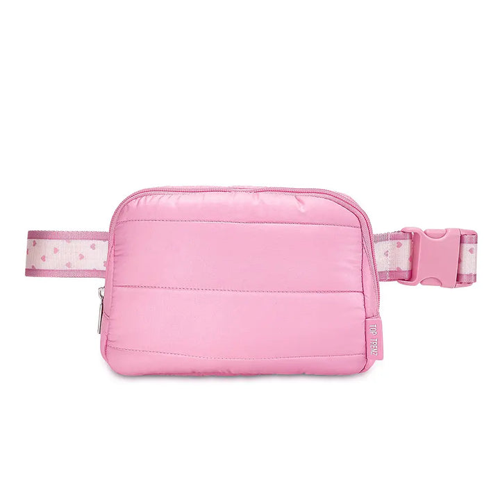 Top Trenz Pink Heart Puffer Belt Bag
