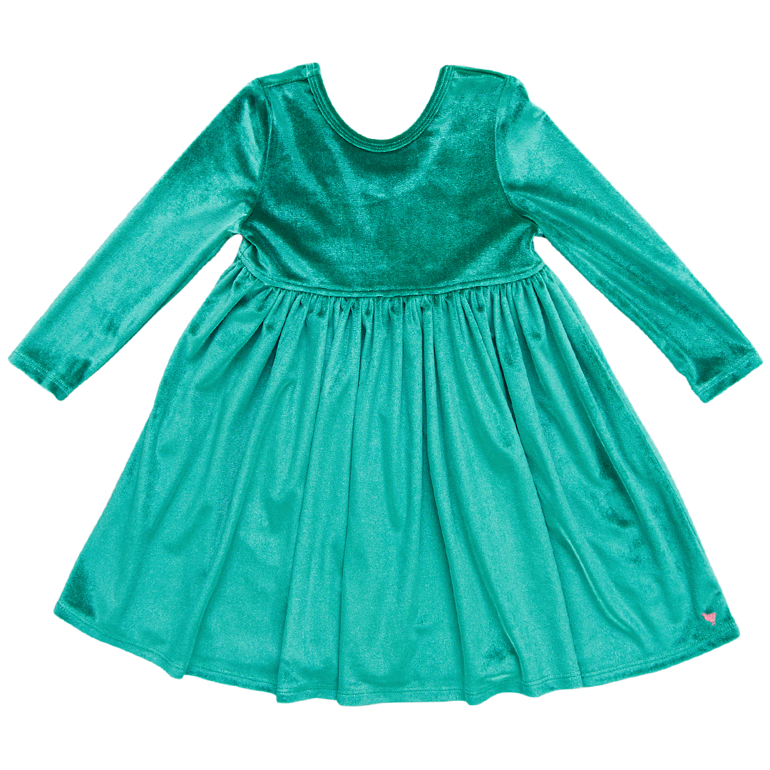 Pink Chicken Velour Steph Dress in Teal (sizes 7-10)