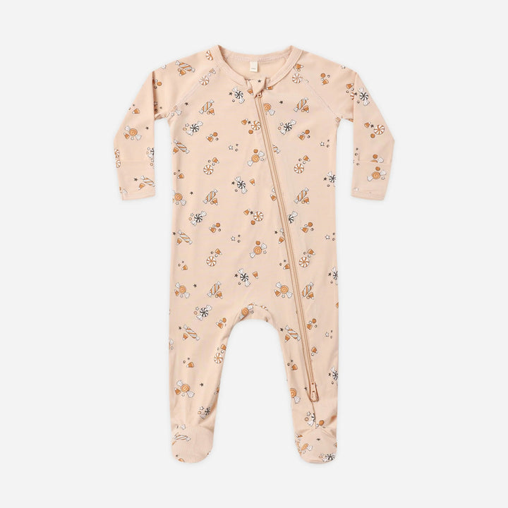 Bamboo Zip Footie in Candy