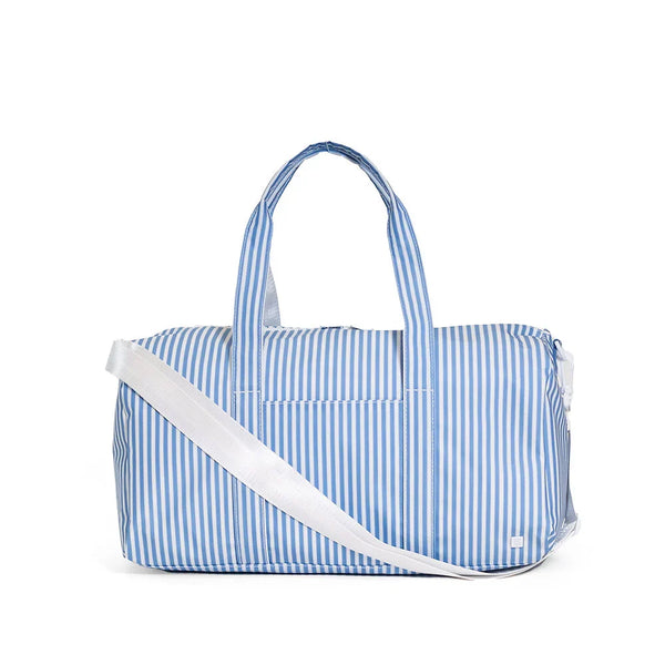 TRVL Weekender Duffle Bag in Pimlico Stripe Chambray