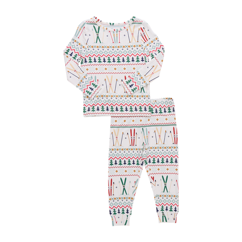 Pink Chicken Bamboo Pajama Set in Ski Fair (size 2-6)