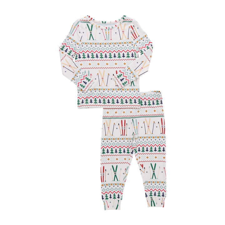 Pink Chicken Bamboo Pajama Set in Ski Fair (size 2-6)