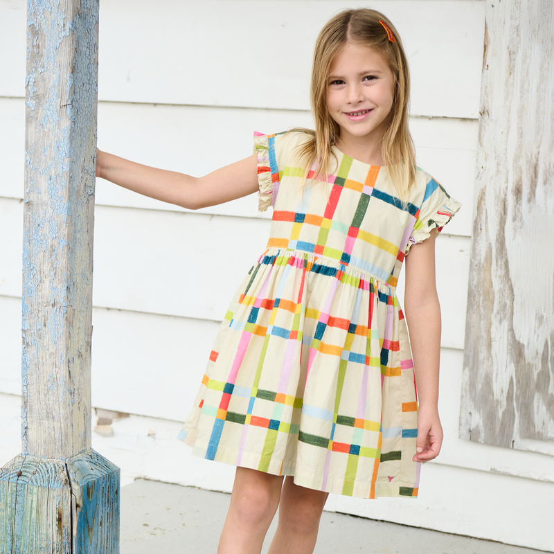 Pink Chicken Adaline Dress in Tattersall (size 7-12)