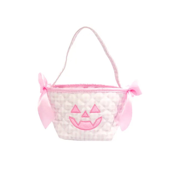 Mini Pink Gingham Pumpkin Tote