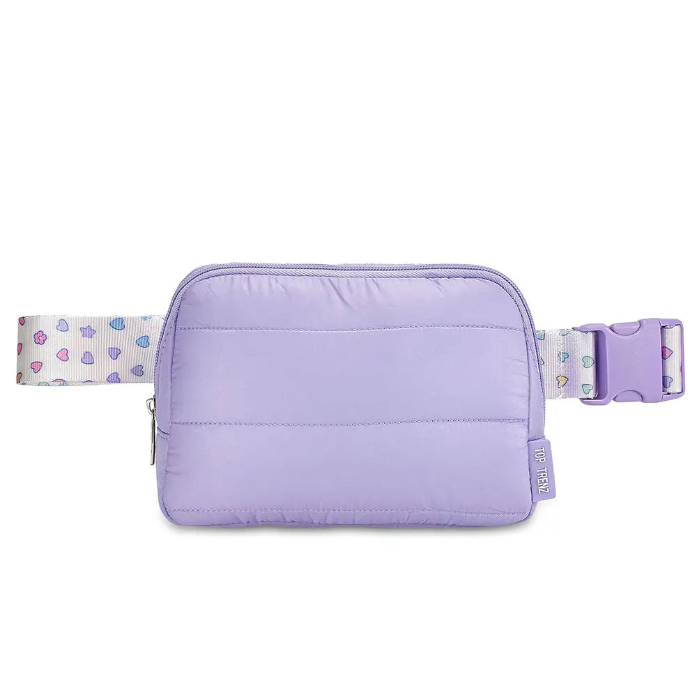 Top Trenz Purple Heart Puffer Belt Bag