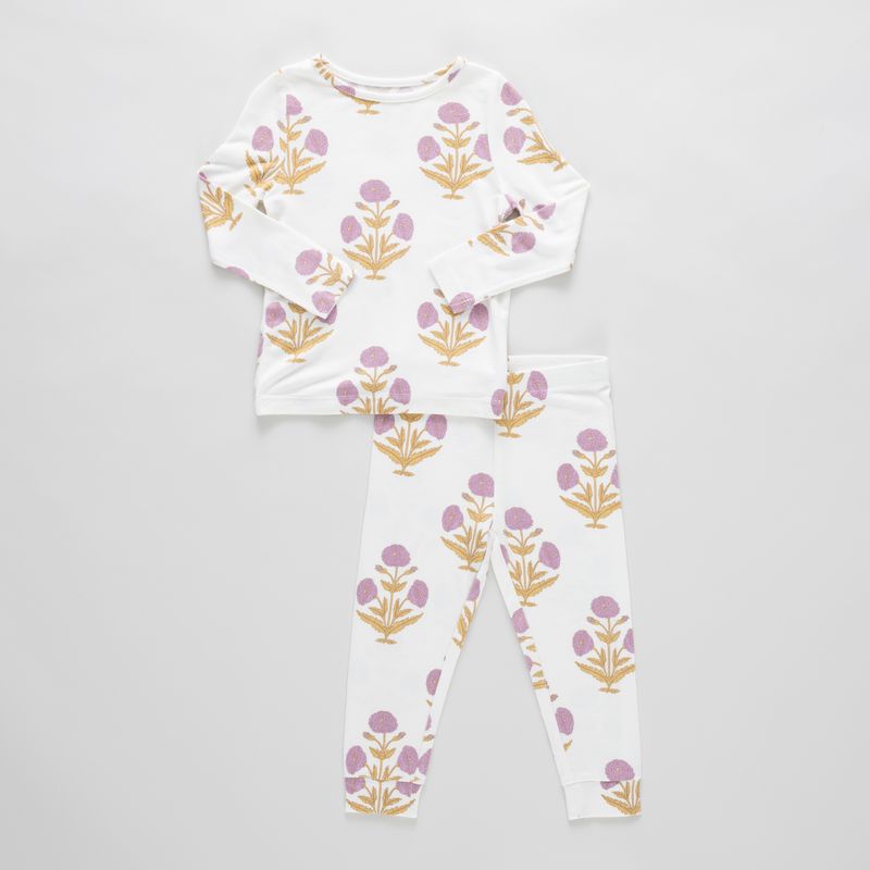 Pink Chicken Lavender Dandelion Bamboo Pajama Set (size 2-6)