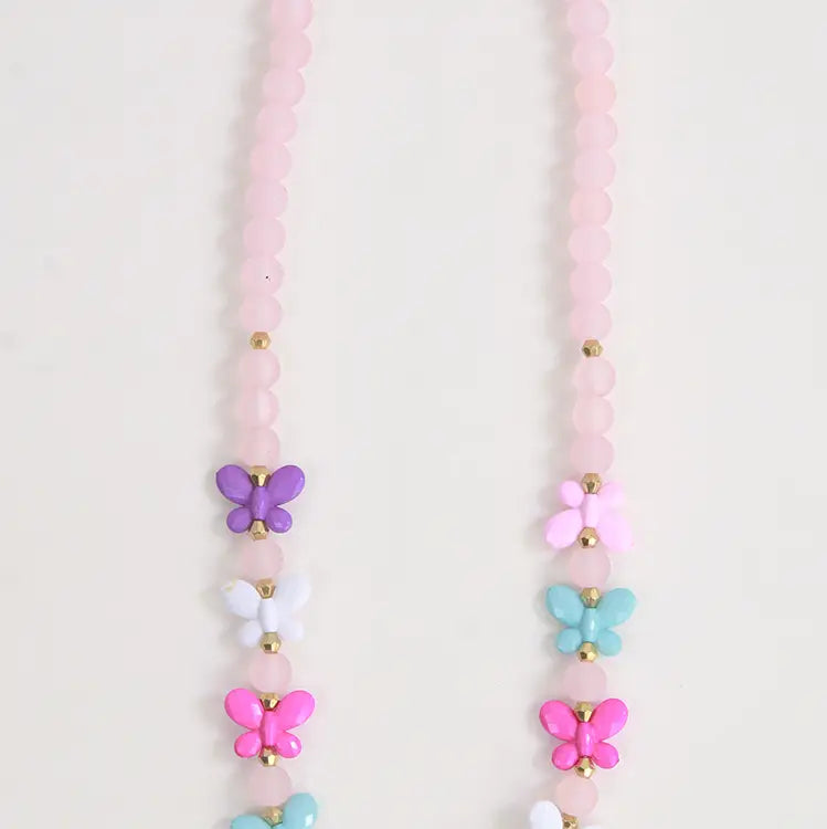 Pink Butterfly Necklace