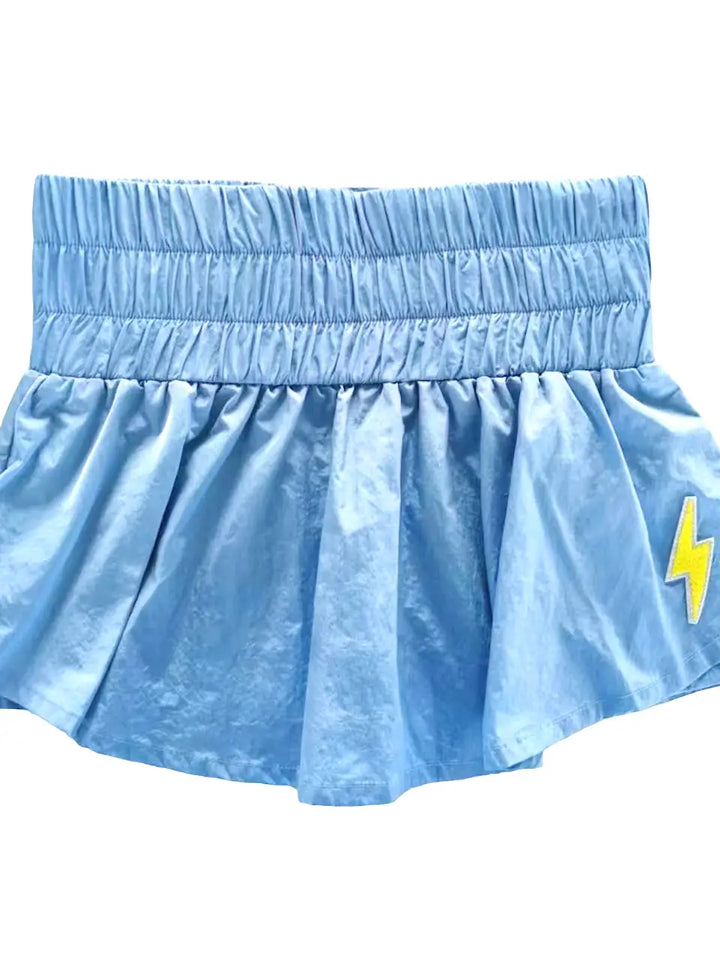 Little Olin Blue Skort with Lightning Bolt