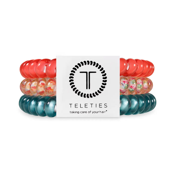 Teleties Small Hair Coils- Coral Craze